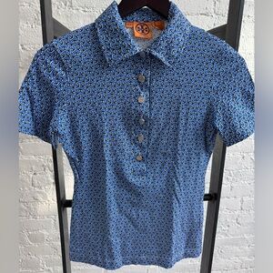 Tory Burch slim fit polo shirt, logo button front, size small